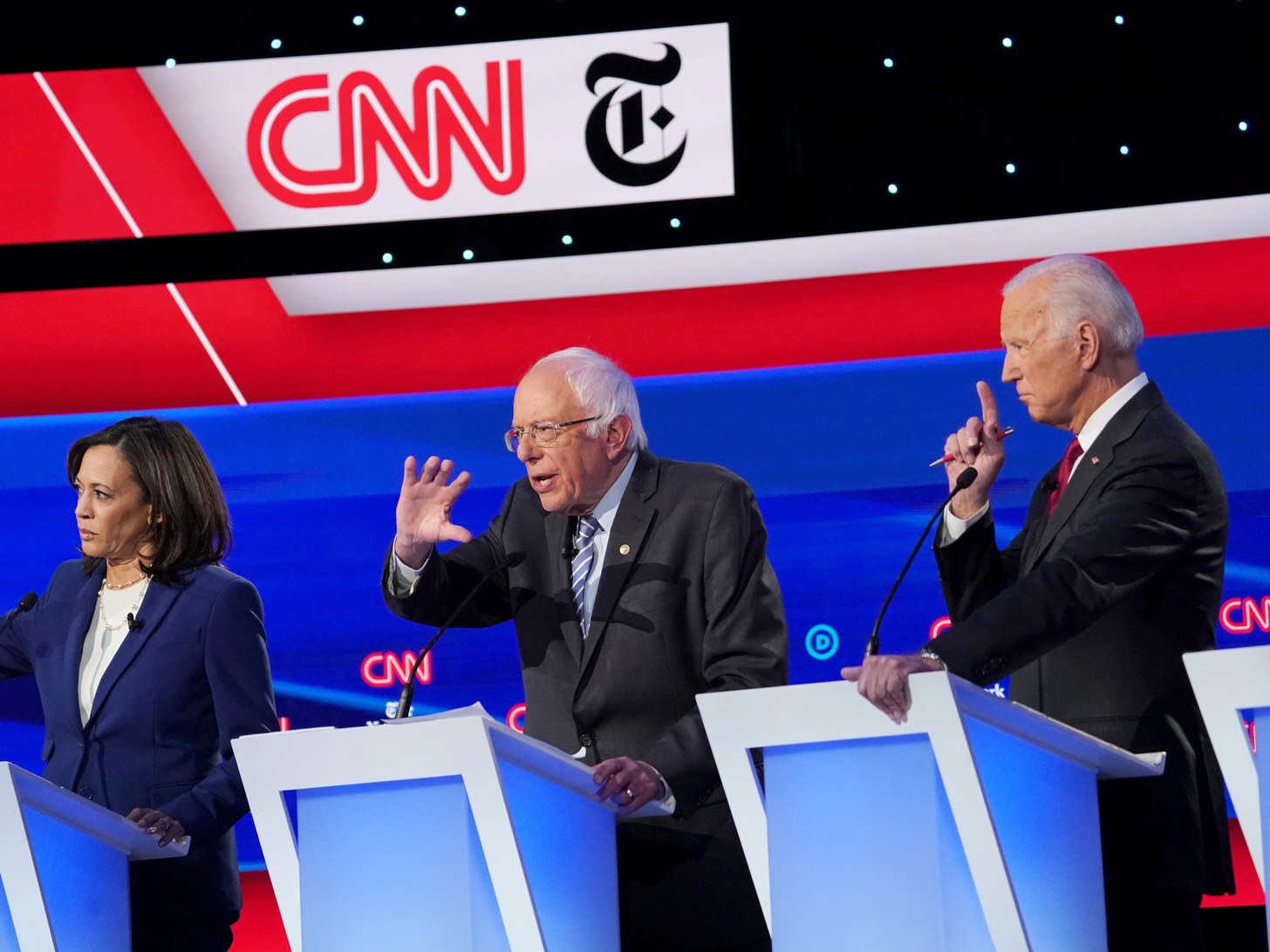 Bernie and two other runners on Democratic Debate Panel